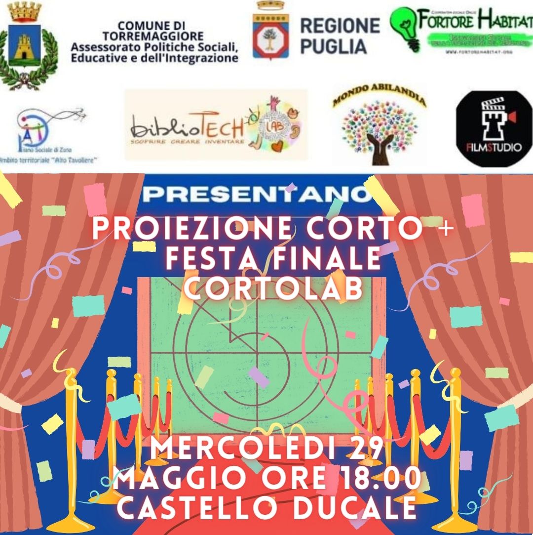 Torremaggiore: il 29 maggio 2024 dalle ore 18 al Castello Ducale De Sangro presentazione del cortometraggio Il nostro principe, output del laboratorio inclusivo Corto Lab 