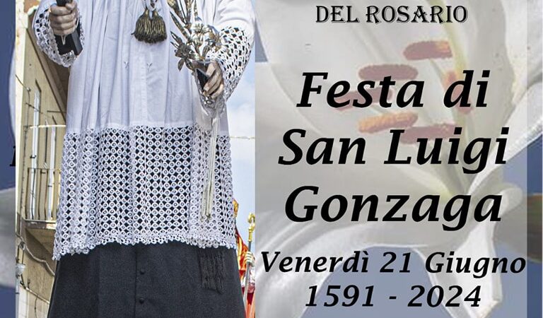 Torremaggiore 21 giugno 2024 : programma festa San Luigi Gonzaga presso la Chiesa Matrice di San Nicola