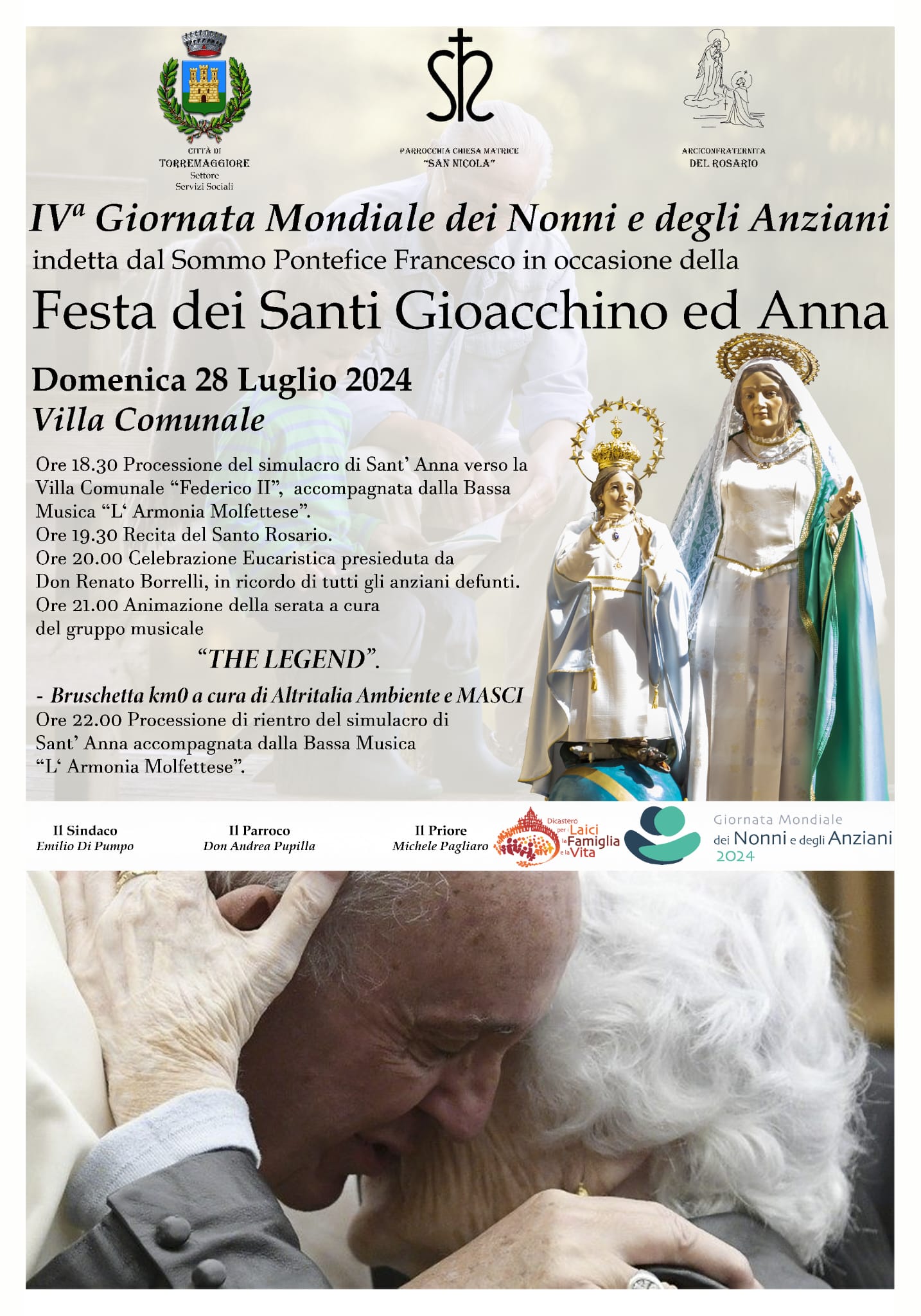 28 luglio 2024 Torremaggiore: programma IV Giornata mondiale dei nonni e degli anziani