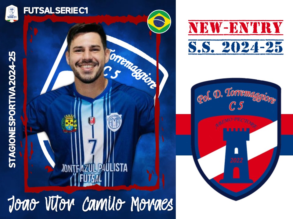 Torremaggiore Calcio a Cinque: la maglia numero 10 per la stagione 2024/2025 sarà indossata dal brasiliano João Vitor Camilo Moraes