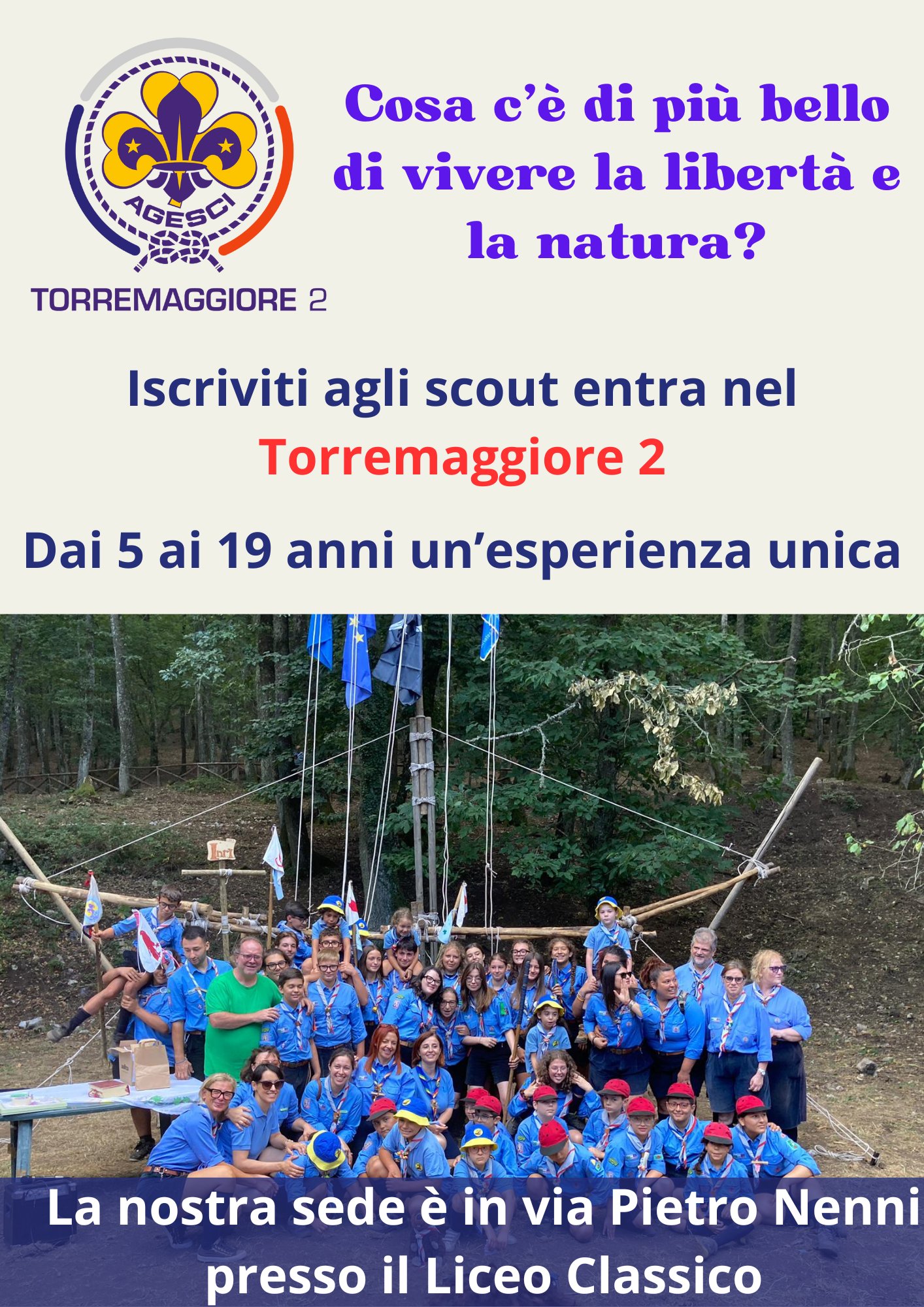 Iscrizioni aperte al gruppo scout Agesci Torremaggiore 2 con avvio delle attività ad ottobre 2024