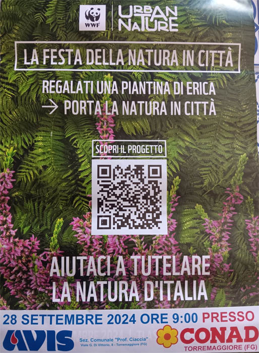 L’Avis di Torremaggiore ed il Progetto Urban Nature 2024: stand presso il Conad di Via Luigi Einaudi sabato 28 settembre a partire dalle ore 9
