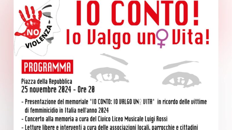 25 novembre 2024: Giornata per l’eliminazione della violenza contro le donne, evento a Torremaggiore presso Piazza della Repubblica a partire dalle ore 20