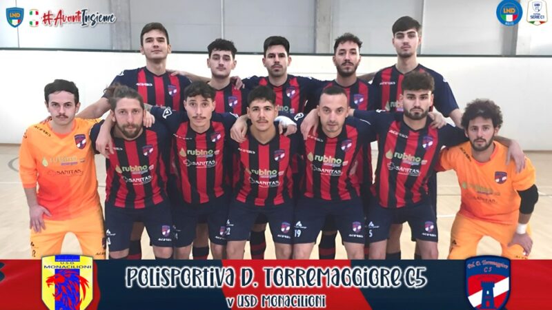 La Polisportiva Torremaggiore Calcio a Cinque ha battuto l’Usd Monacilioni 3 a 2