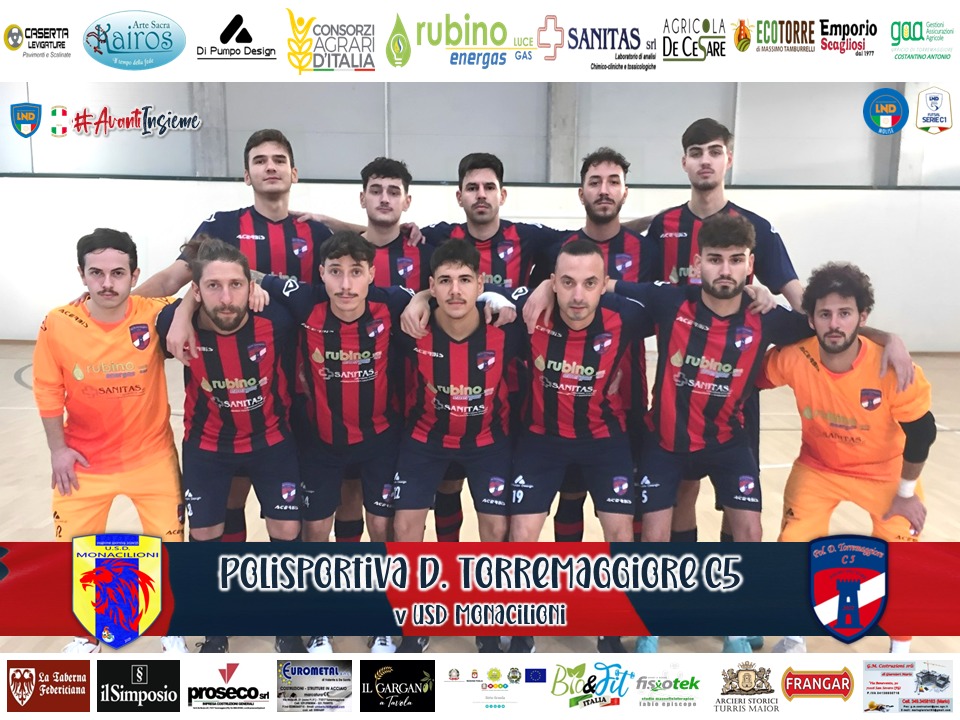 La Polisportiva Torremaggiore Calcio a Cinque ha battuto l’Usd Monacilioni 3 a 2