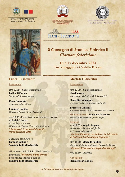 X Convegno di studi su Federico II di Svevia a Torremaggiore il 16 e 17 dicembre 2024