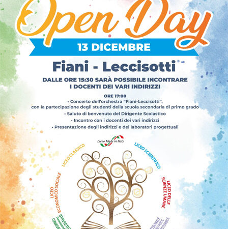 Open Day dell’ISISS Fiani Leccisotti di Torremaggiore il 13 dicembre 2024 a partire dalle ore 15.30