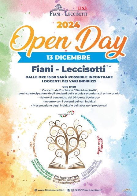 Open Day dell’ISISS Fiani Leccisotti di Torremaggiore il 13 dicembre 2024 a partire dalle ore 15.30