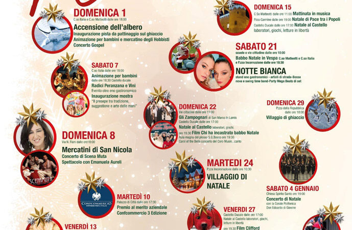 Torremaggiore: programmazione ufficiale festeggiamenti natalizi fino al 6 gennaio 2025
