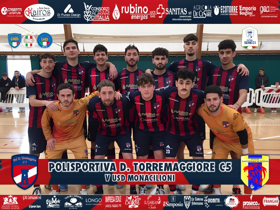 La Polisportiva Torremaggiore Calcio a Cinque ha vinto 2 a 1 contro l’Usd Monacilioni
