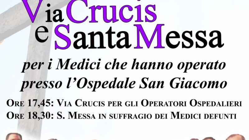 Il 28 marzo 2025 a partire dalle ore 17.45 nella Chiesa delle Sante Croci nel quartiere San Matteo ci sarà Via Crucis e Santa Messa per i Medici che hanno operato presso l’Ospedale San Giacomo di Torremaggiore
