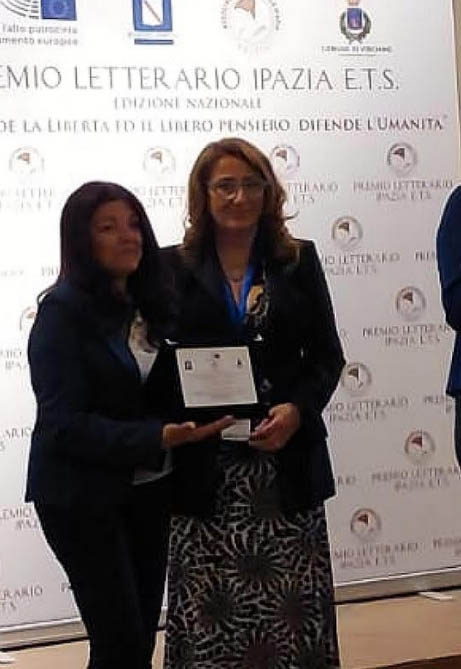 La poesia Jacinta è salva della torremaggiorese Rossella Soldano ha vinto uno dei premi in occasione del Premio letterario Nazionale Ipazia