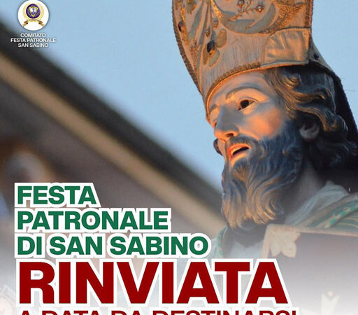 Torremaggiore: festa Patronale 2025 di San Sabino rinviata a data da destinarsi