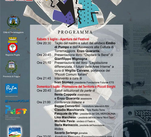 Torremaggiore: programma II edizione del Festival del Giornalismo Culturale il 5 e 6 luglio 2025
