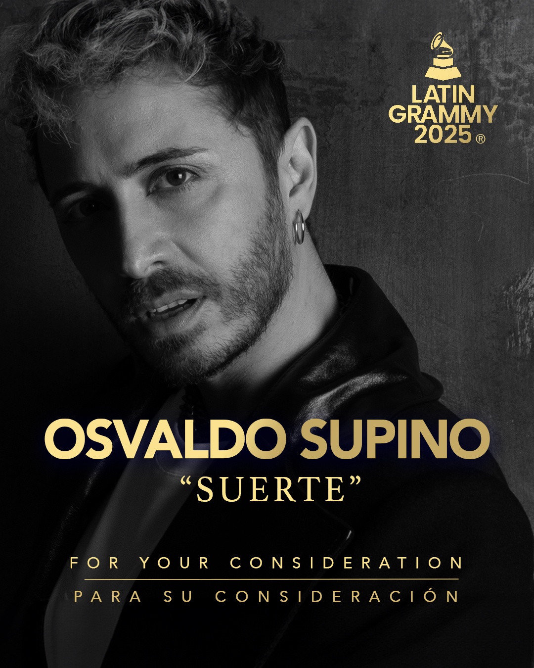 Osvaldo Supino: Suerte  candidata alla nomination ai 26° Latin Grammy