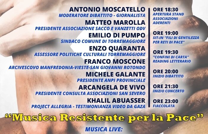 23 agosto 2025 Torremaggiore: programma ufficiale del Sacco & Vanzetti Memorial Day 2025