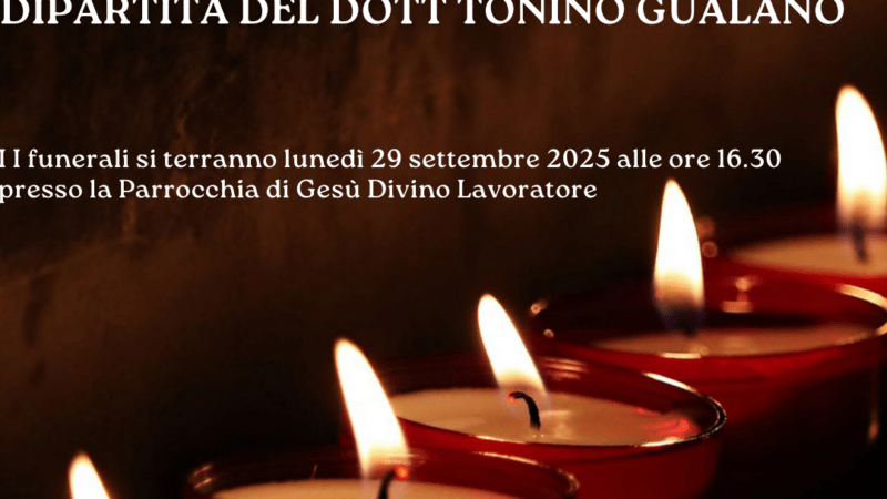 TORREMAGGIORE PIANGE LA PREMATURA DIPARTITA DEL DOTT TONINO GUALANO