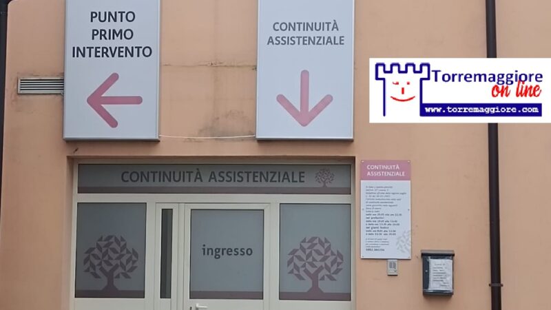Torremaggiore: da martedi 3 febbraio 2026 ore 20 alle ore 8 di mercoledi 4 febbraio scopertura medica h12 al Punto di Primo Intervento e alla postazione della Continuità Assistenziale Guardia Medica all’ex ospedale San Giacomo