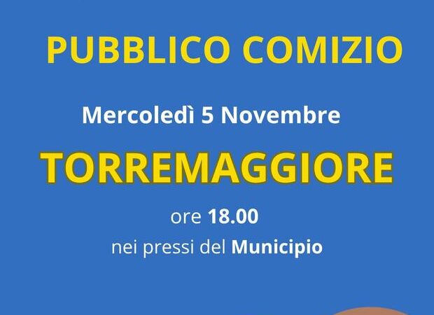 Regionali Puglia 2025: pubblico comizio del candidato consigliere Antonio Tutolo a Torremaggiore il 5 novembre a partire dalle ore 18 nei pressi del Municipio