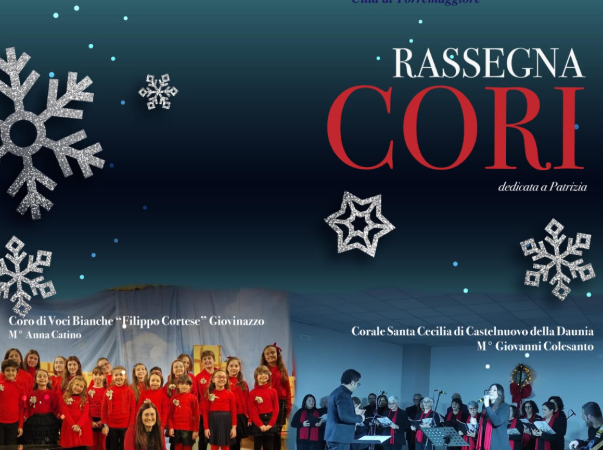 Rassegna di Cori sabato 20 dicembre 2025 a Torremaggiore presso la Parrocchia dello Spirito Santo a partire dalle ore 19.30