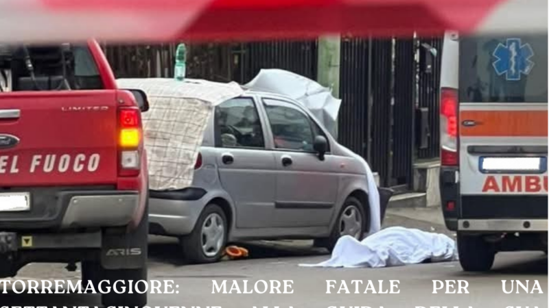 TORREMAGGIORE: MALORE FATALE PER UNA SETTANTACINQUENNE ALLA GUIDA DELLA SUA DAEWOO MATIZ, SUL POSTO VIGILI DEL FUOCO E SANITARI DEL 118, NULLA DA FARE ERA DECEDUTA
