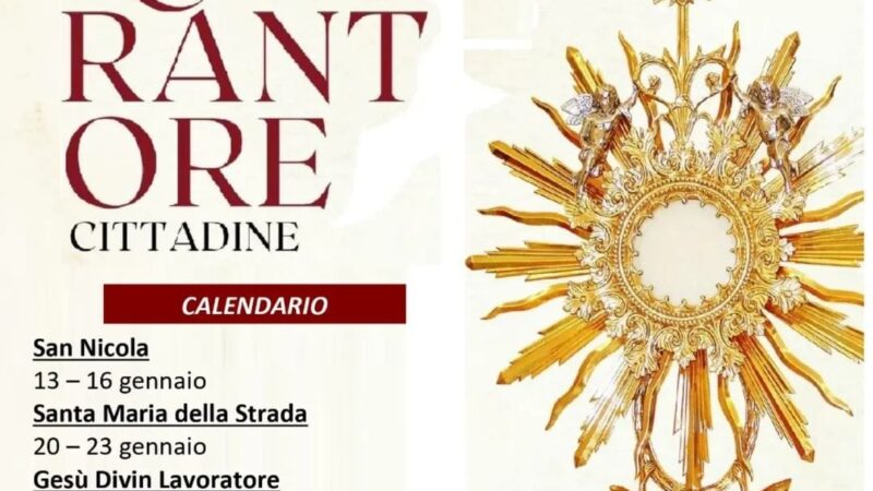 Torremaggiore: programma delle solenni quarantore cittadine fino al 13 febbraio 2026