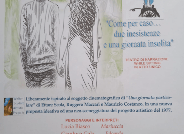 Il 14 marzo 2026 alle 19.30 a Torremaggiore presso l’Auditorium Pio XII delle Suore Ancelle del Sacro Cuore in Pineta andrà in scena Come per caso, due inesistenze e una giornata insolita con la regia del dott Walter Scudero