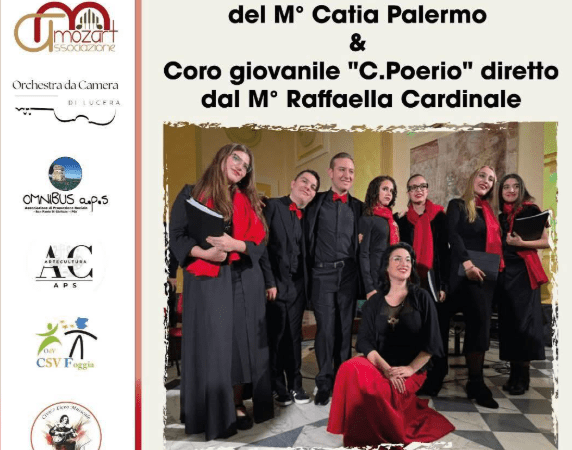 Sabato 9 maggio 2026 alle ore 19 presso la Sala delle Udienze del Castello Ducale De Sangro di Torremaggiore si terrà il Concerto del Coro Favorito diretto dal M° Catia Palermo e il Coro Giovanile C. Poerio: l’evento è organizzato dall’Associazione Culturale Musicale Mozart