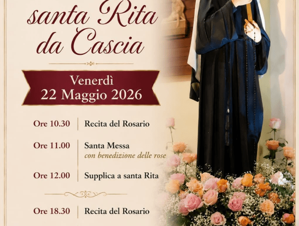 21 maggio 2026: programma Festa Santa Rita a Torremaggiore presso la Chiesa del Convento Sacro Cuore nel quartiere San Matteo
