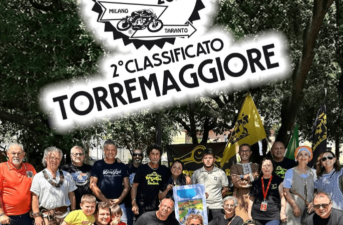 Classifica Ristori Milano Taranto 2026: Torremaggiore si è classificata al secondo posto, plauso all’Associazione Torremaggiore In vespa