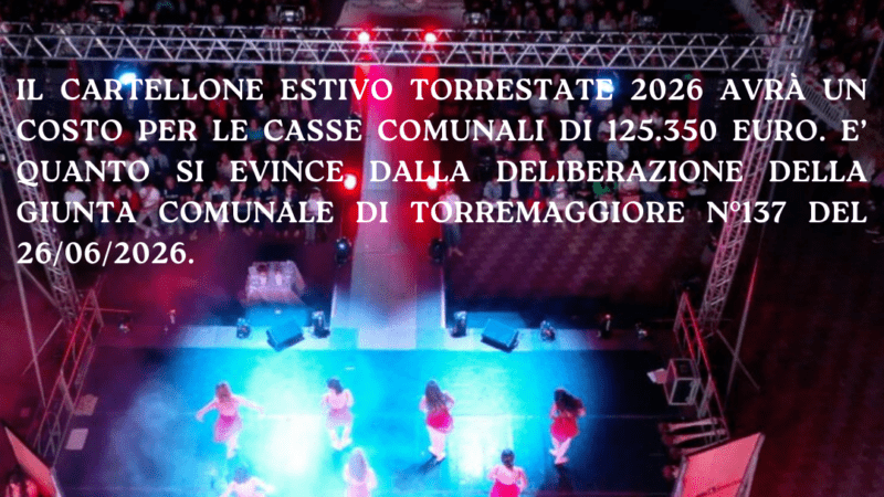 TORRESTATE 2026: APPROVATO IN GIUNTA IL PROGRAMMA GENERALE CON UN COSTO GENERALE DI 125.350 EURO