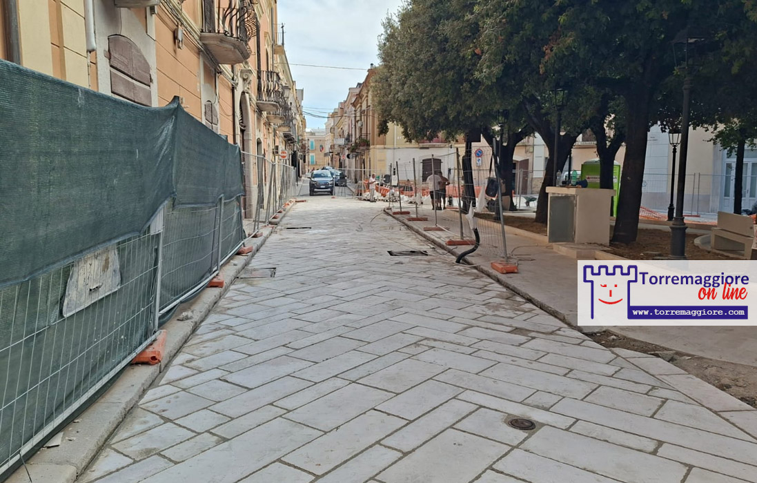 Torremaggiore: foto dello stato attuale dei lavori su Piazza Antonio Gramsci all’11 settembre 2026