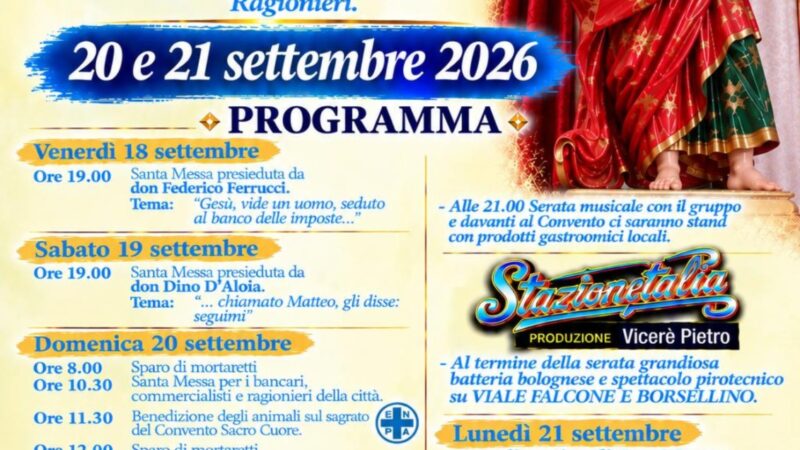 Torremaggiore: programma ufficiale della Festa di San Matteo Apostolo dal 18 al 21 settembre 2026