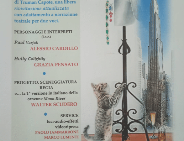 Il 26 settembre 2026 alle 19.30 a Torremaggiore presso l’Auditorium Pio XII delle Suore Ancelle del Sacro Cuore in Pineta andrà in scena Holly, Paul e Tiffany con la regia del dott Walter Scudero